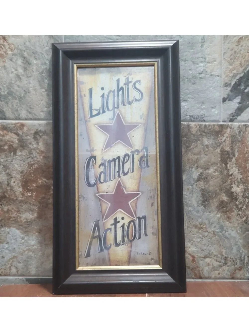 Kim Lewis Lights Camera Action Framed Art Print Movie Theater Home Cinema Decor